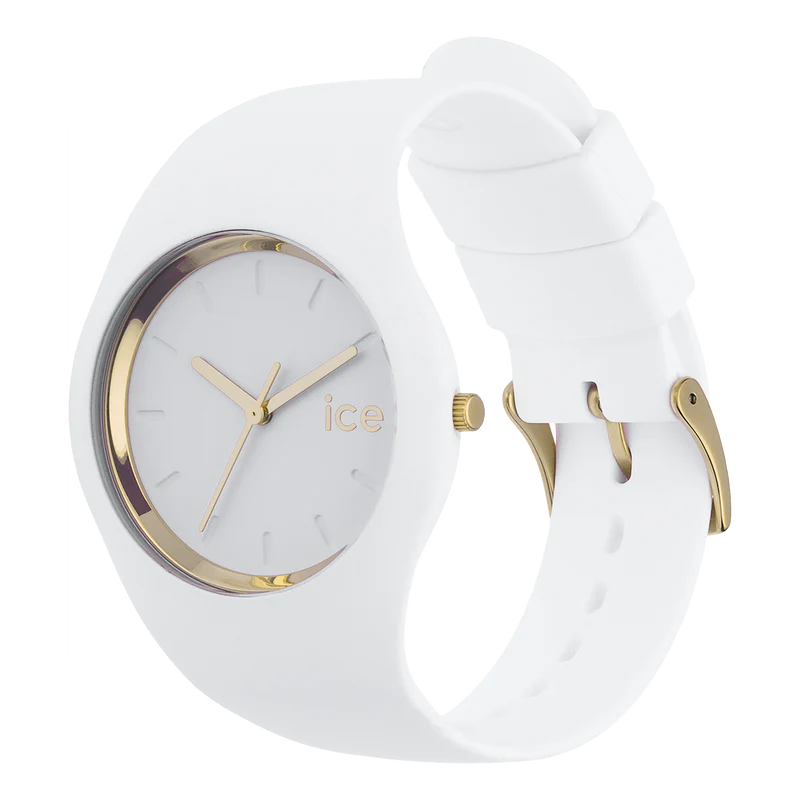 Ice Glam White/Gold Watch - Medium