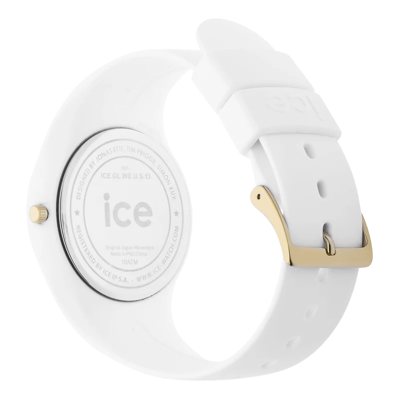 Ice Glam White/Gold Watch - Medium