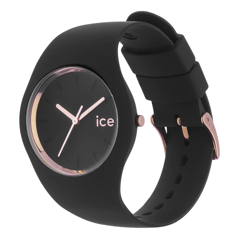 Ice Glam Black/Rose Gold Watch - Small