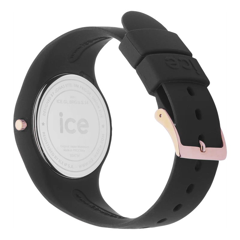 Ice Glam Black/Rose Gold Watch - Small