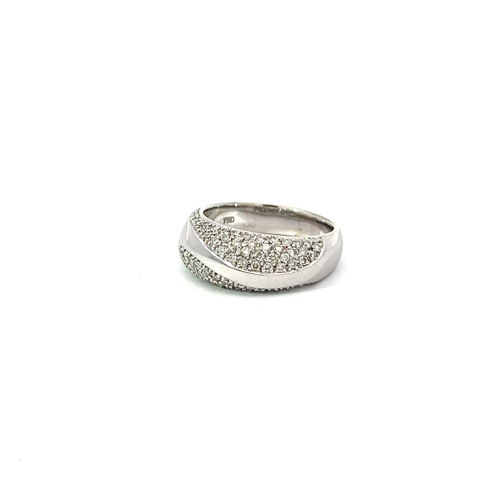 Pave Diamond Dome Ring in White Gold