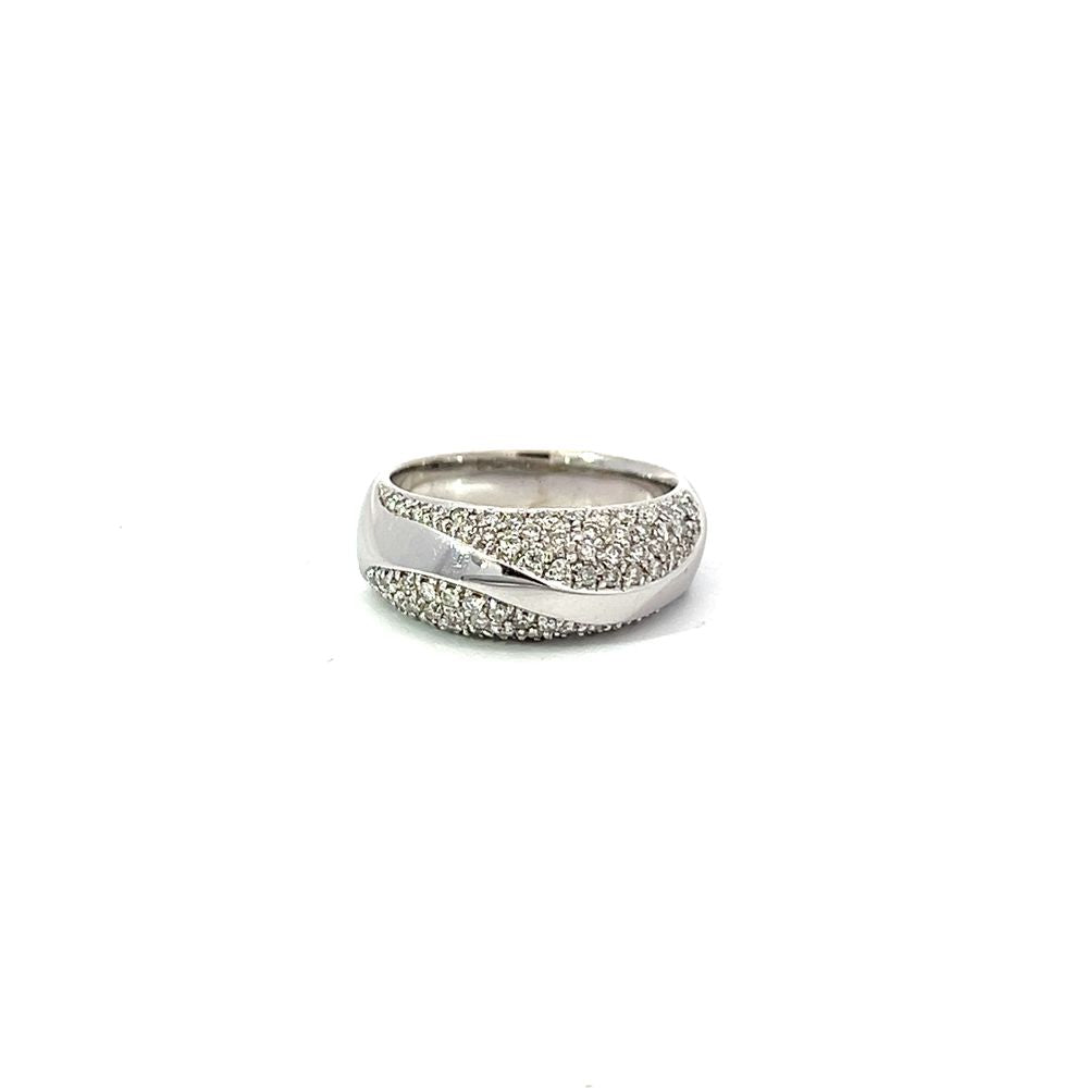 Pave Diamond Dome Ring in White Gold