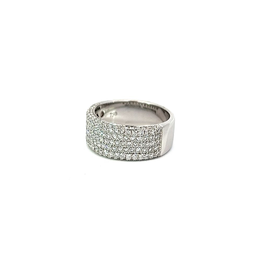 Pave Diamond Band in White Gold