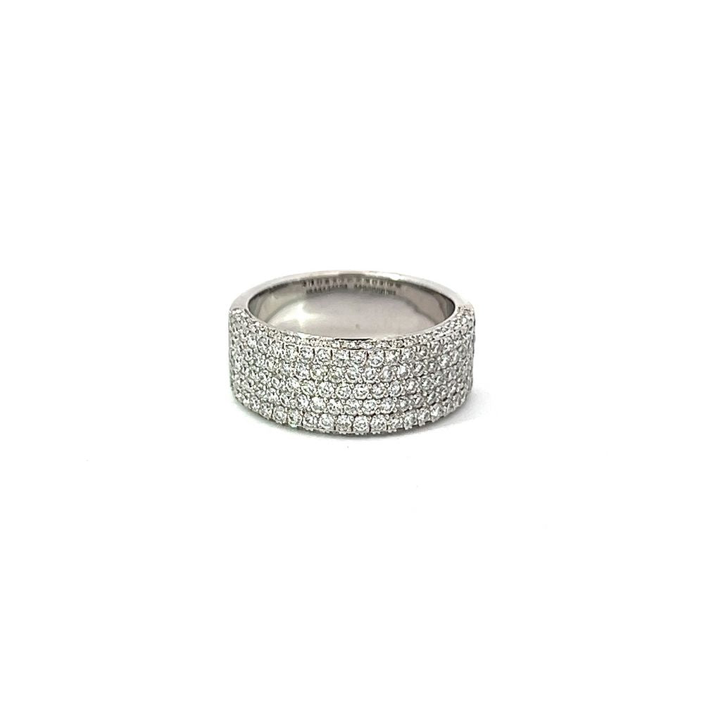 Pave Diamond Band in White Gold