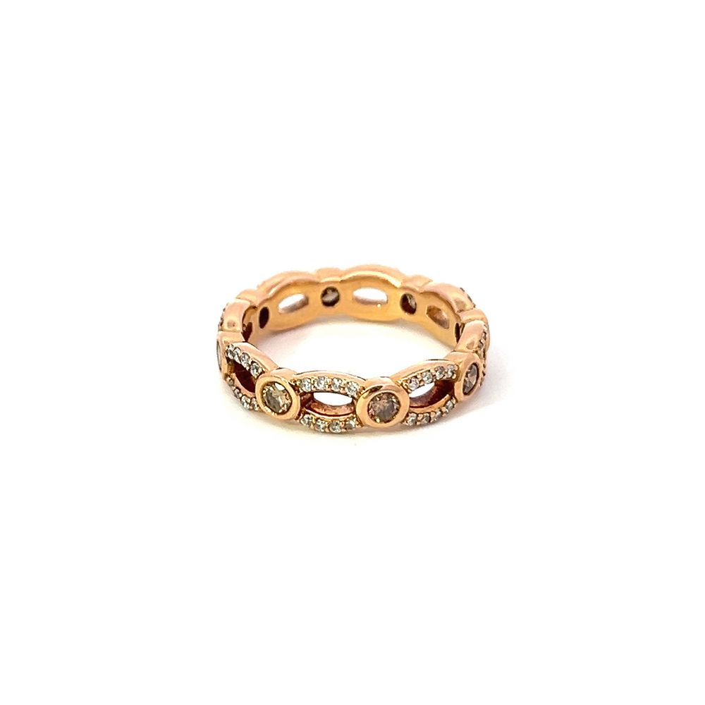 Champagne Diamond Open Weave Eternity Band in Rose Gold