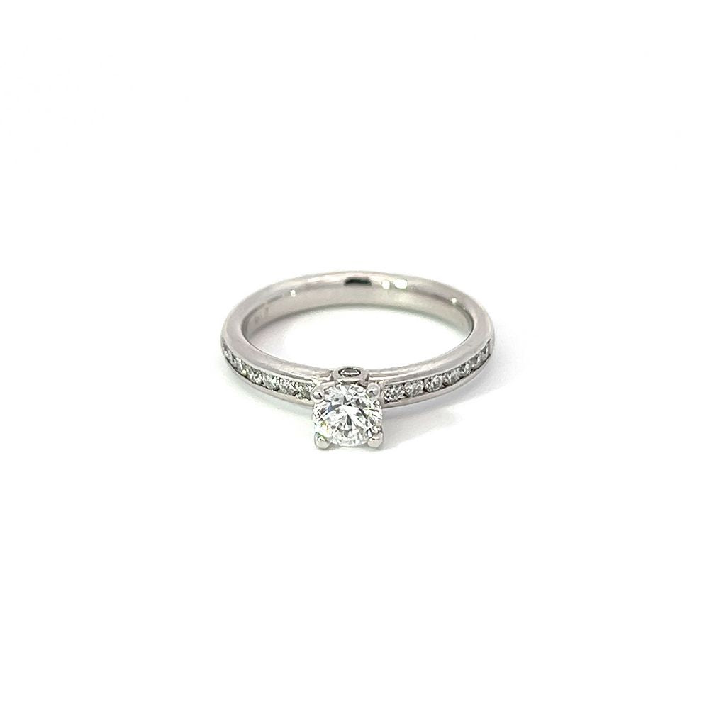 Half Carat Diamond Solitaire Ring in 18ct White Gold