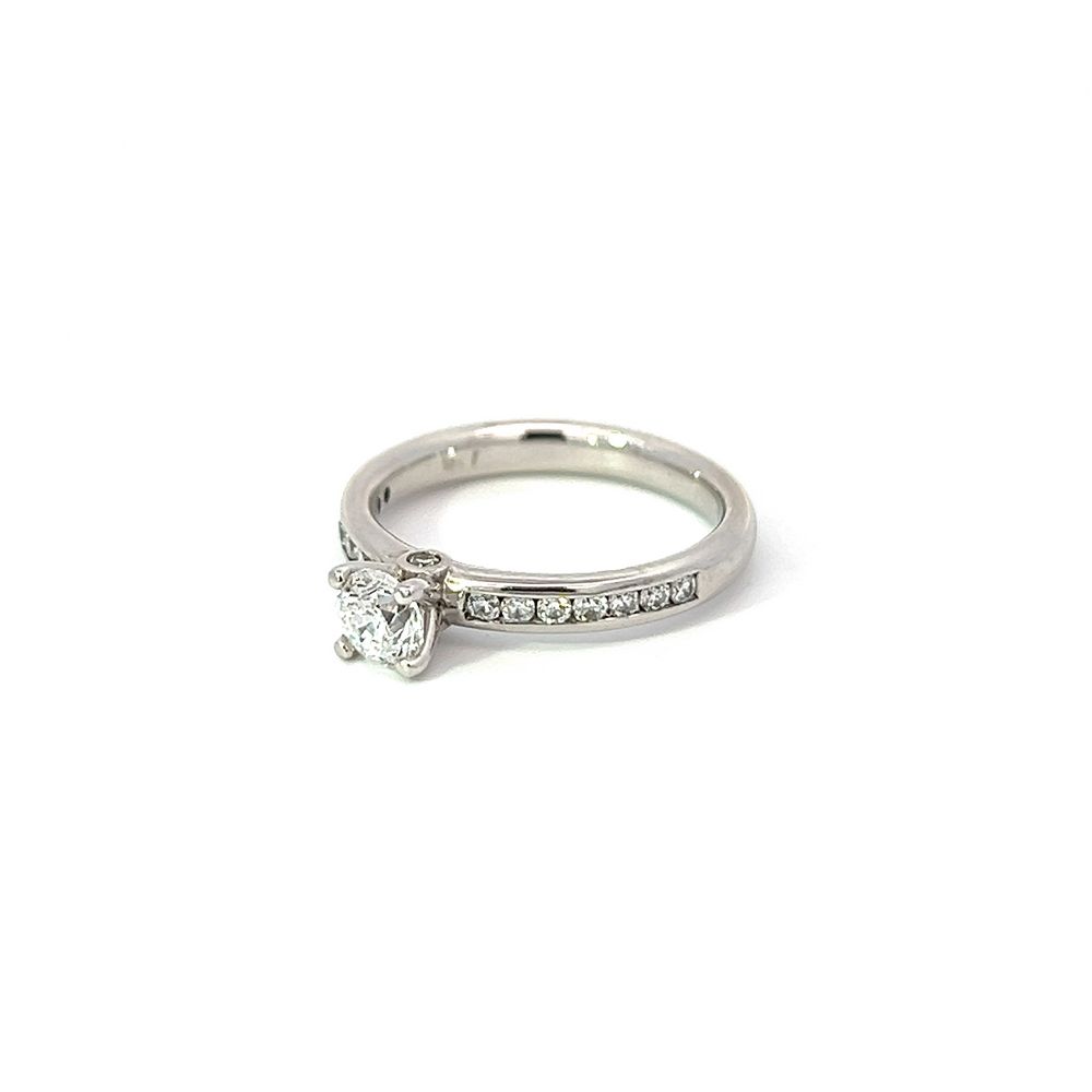 Half Carat Diamond Solitaire Ring in 18ct White Gold