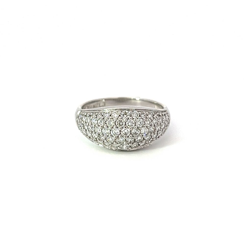 Diamond Pave Dome Ring in White Gold