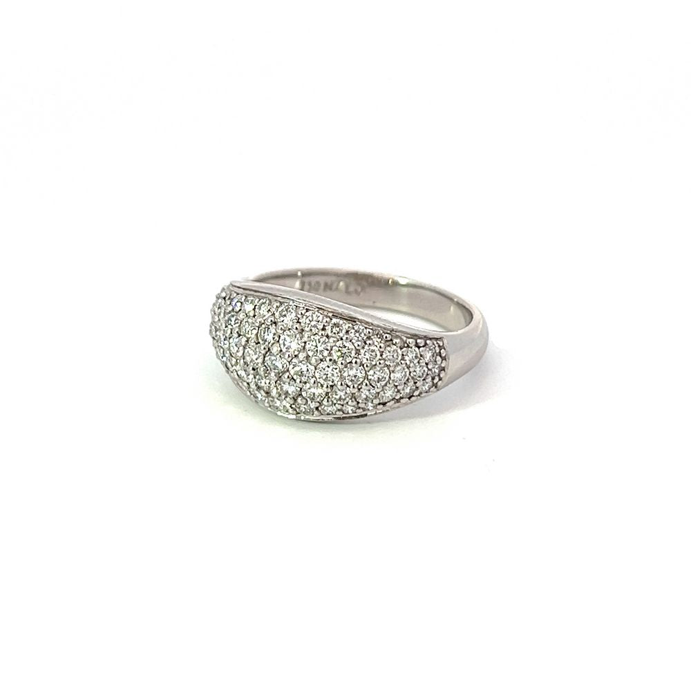 Diamond Pave Dome Ring in White Gold