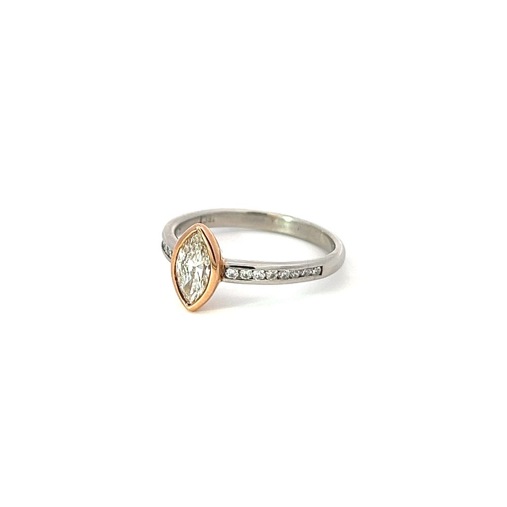 Marquise Diamond Rose Gold & Platinum Ring