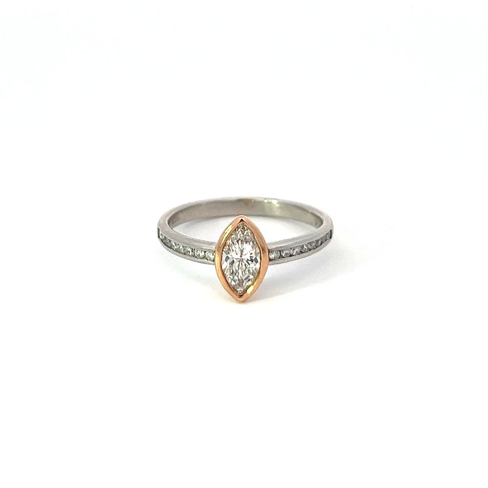 Marquise Diamond Rose Gold & Platinum Ring