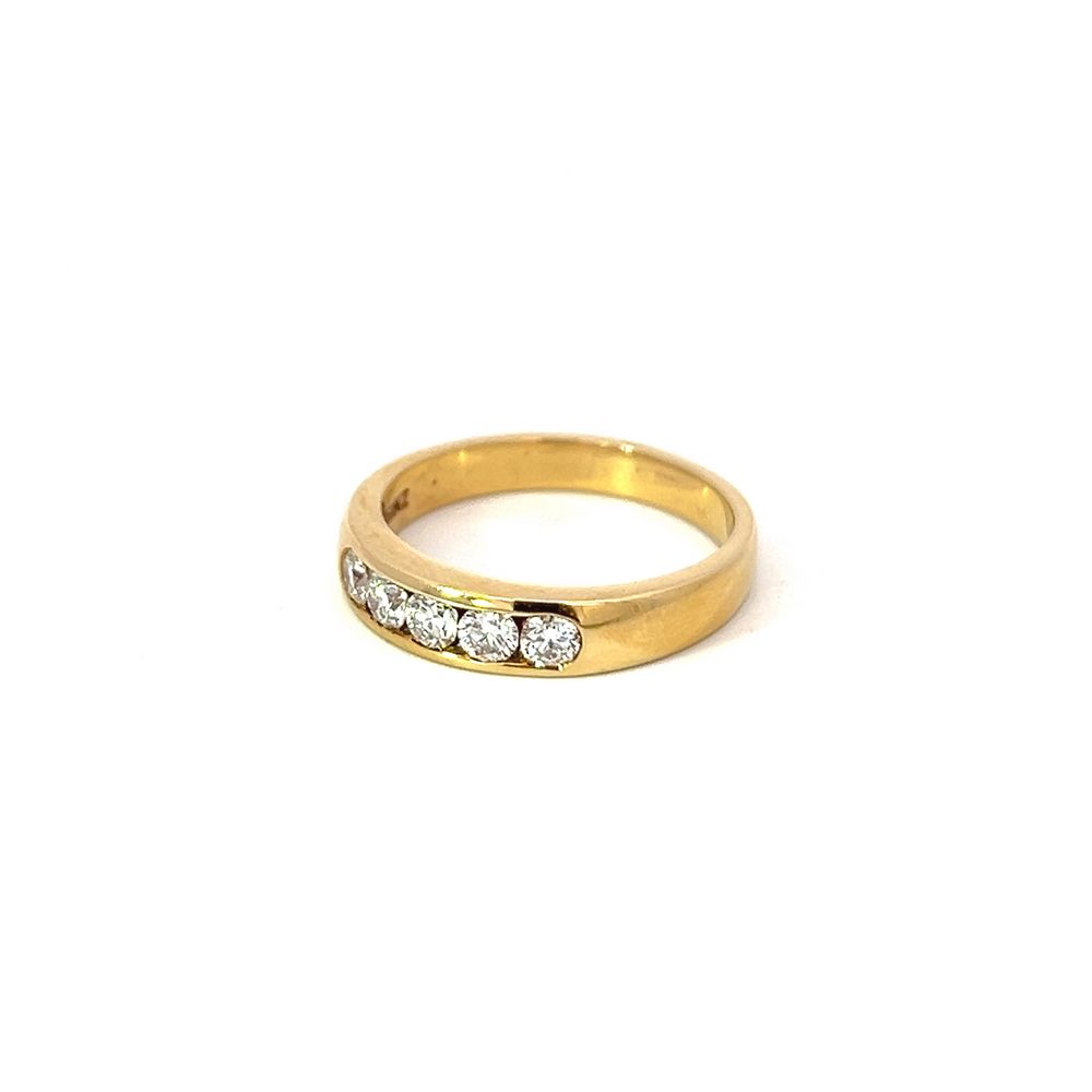 Diamond Channel Ring in Yellow Gold