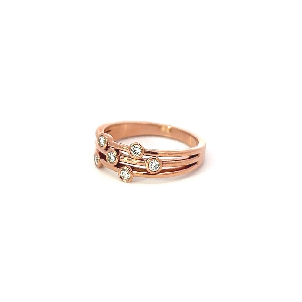 Three Bar Diamond Ring in Rose Gold