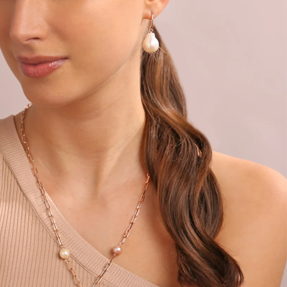 Bronzallure Maxima Cultured White Pearl Drops