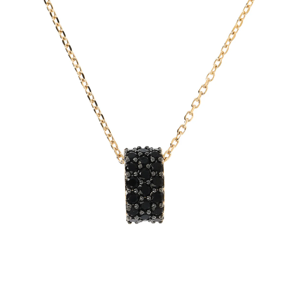 Bronzallure RGP Altissima Blk Spinel Pave Necklace