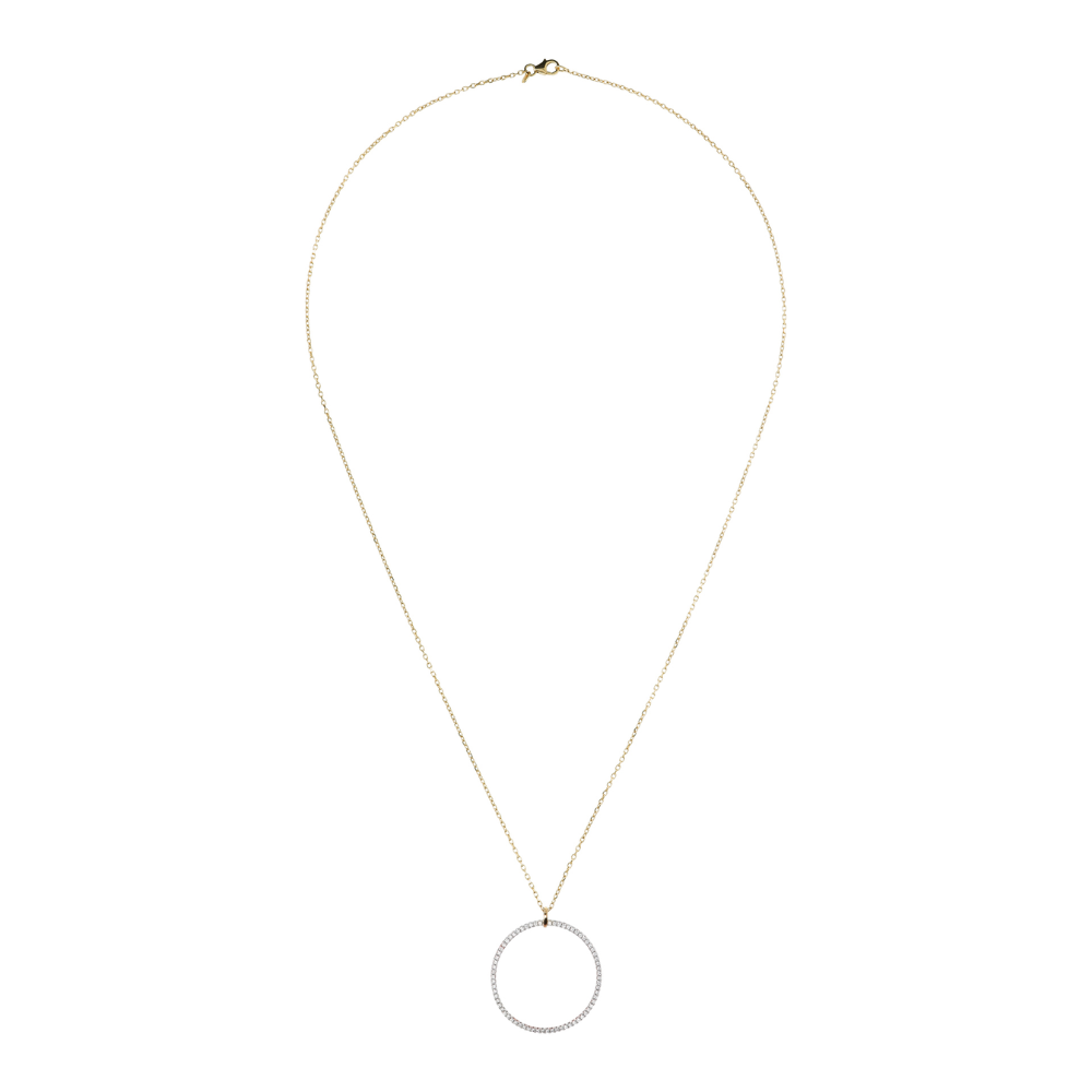 Bronzallure YGP Golden CZ Large Circlular Necklace