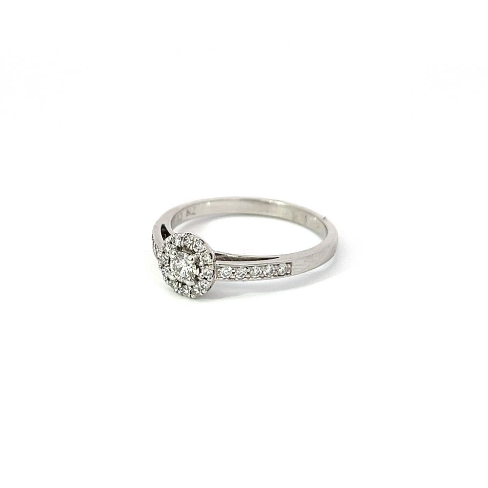 Diamond Halo Ring in White Gold