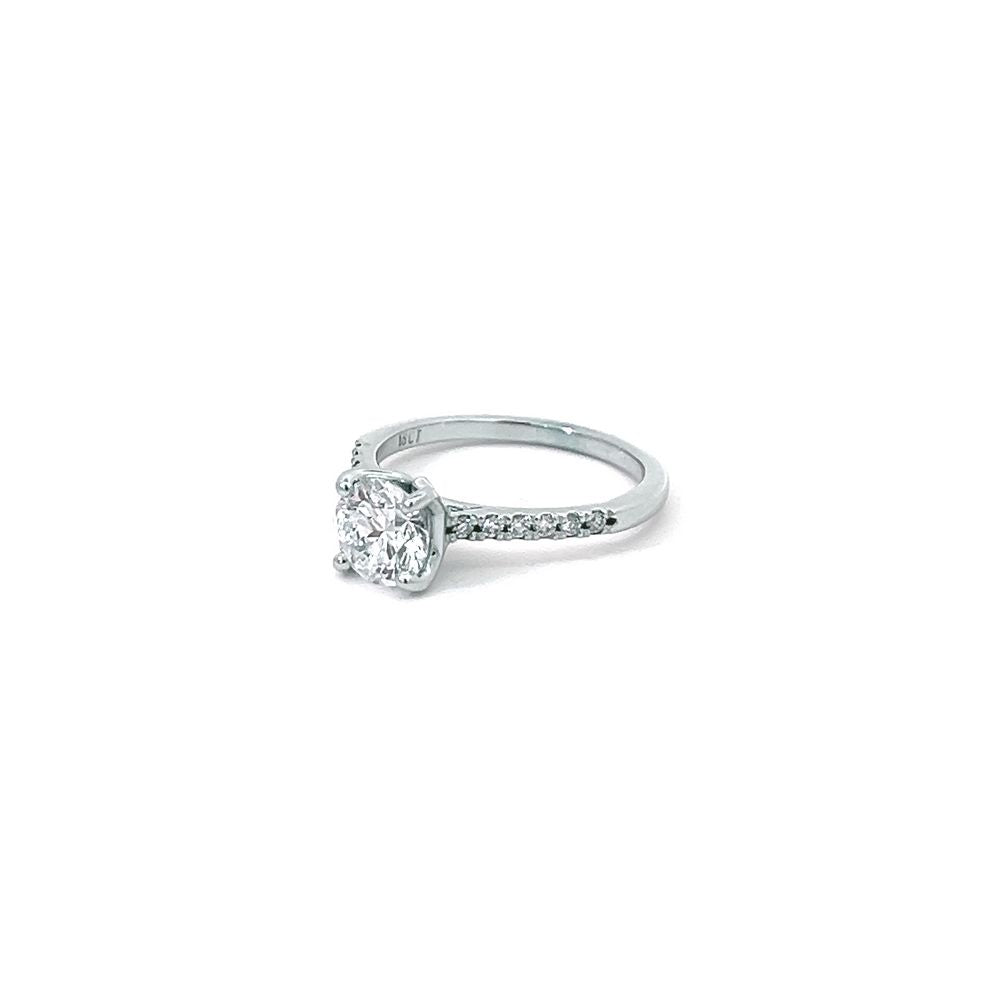 1.092ct Diamond and 18ct White Gold Solitaire Ring