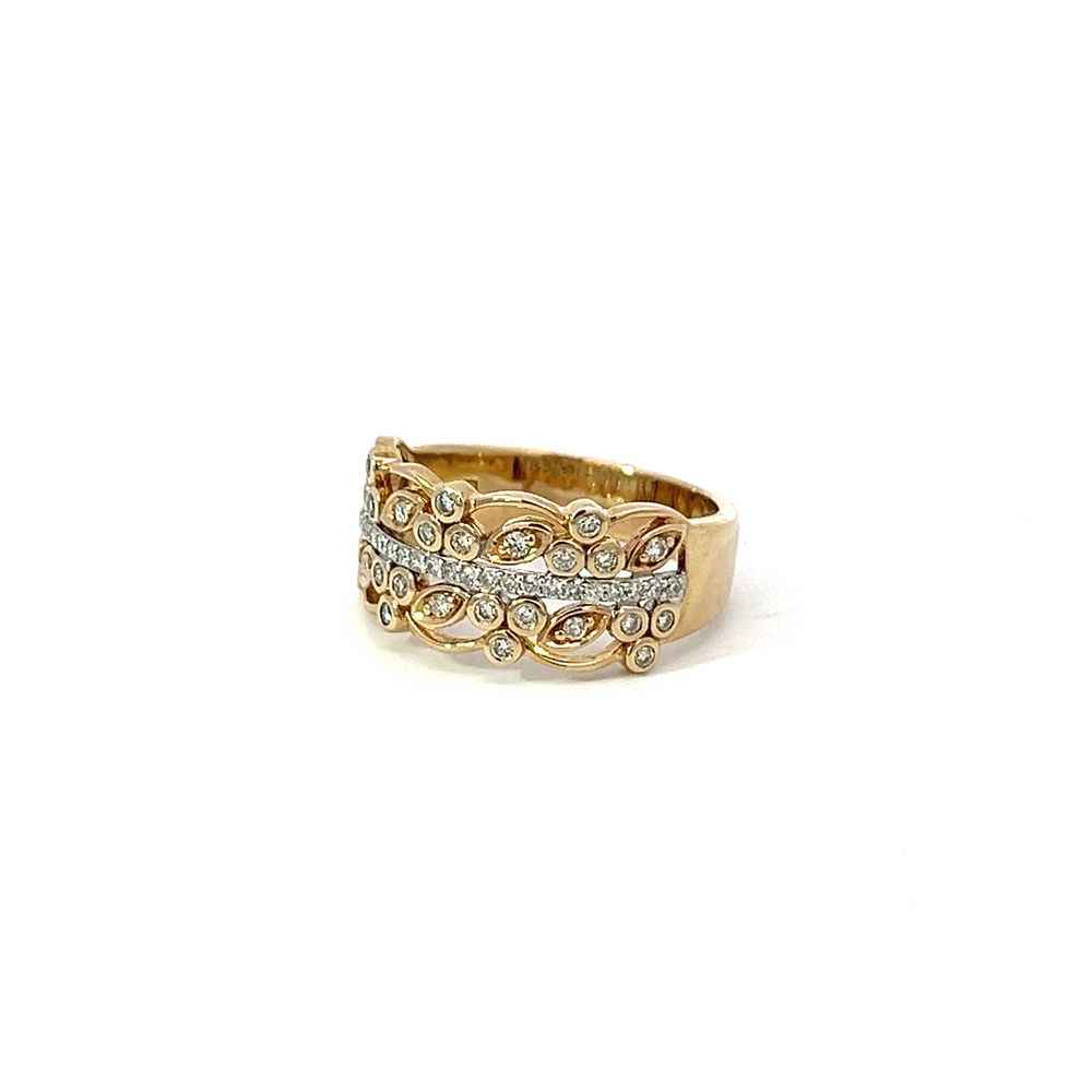 Multi Diamond Filigree Dress Ring in Gold