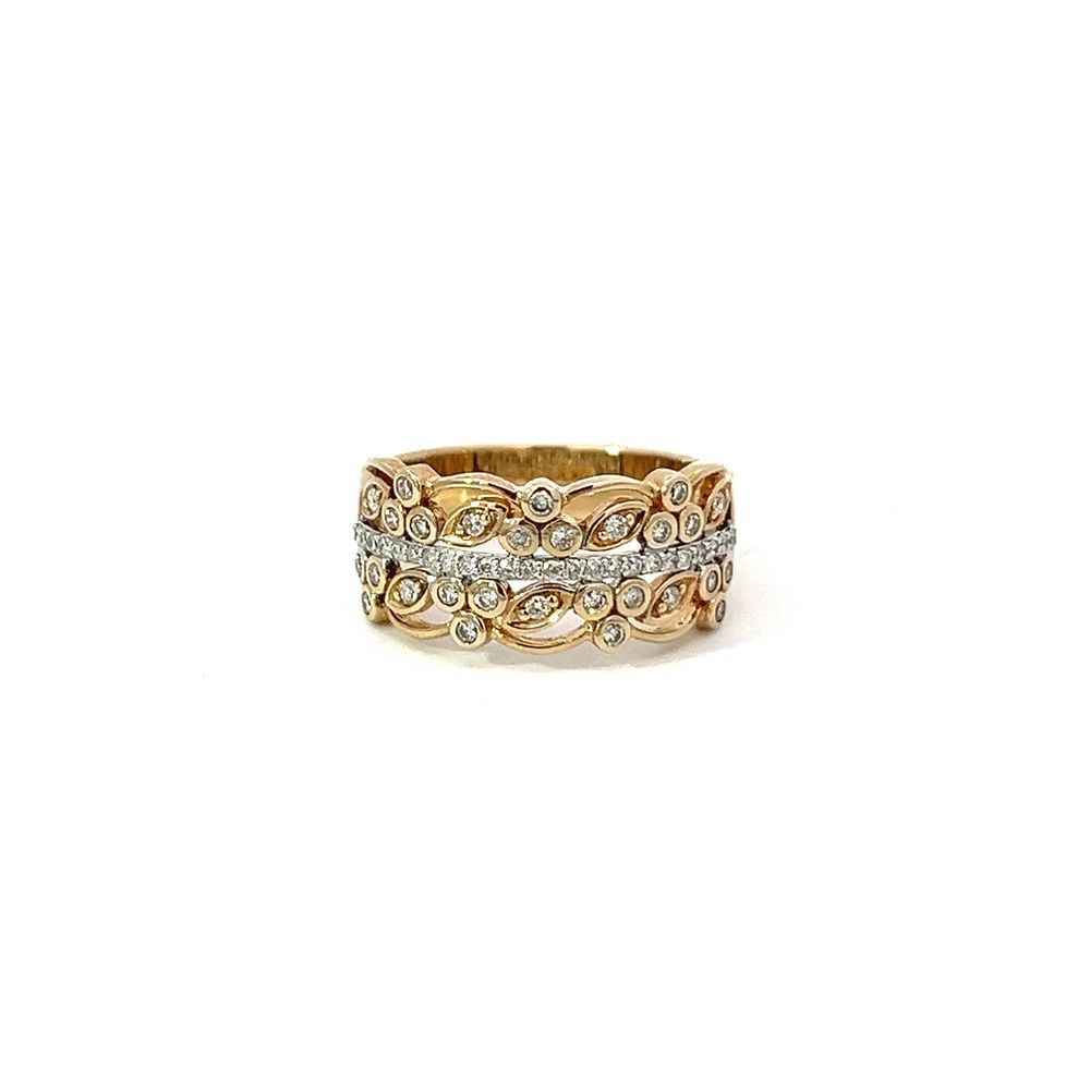 Multi Diamond Filigree Dress Ring in Gold