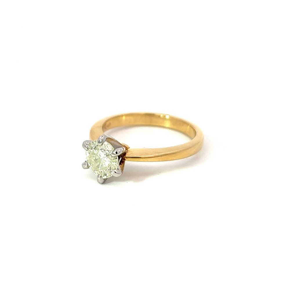 1.26ct Diamond Solitaire in Yellow Gold & Platinum