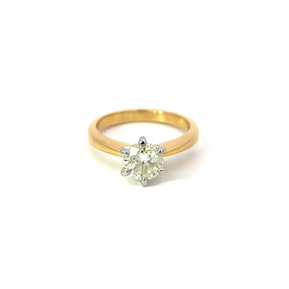 1.26ct Diamond Solitaire in Yellow Gold & Platinum