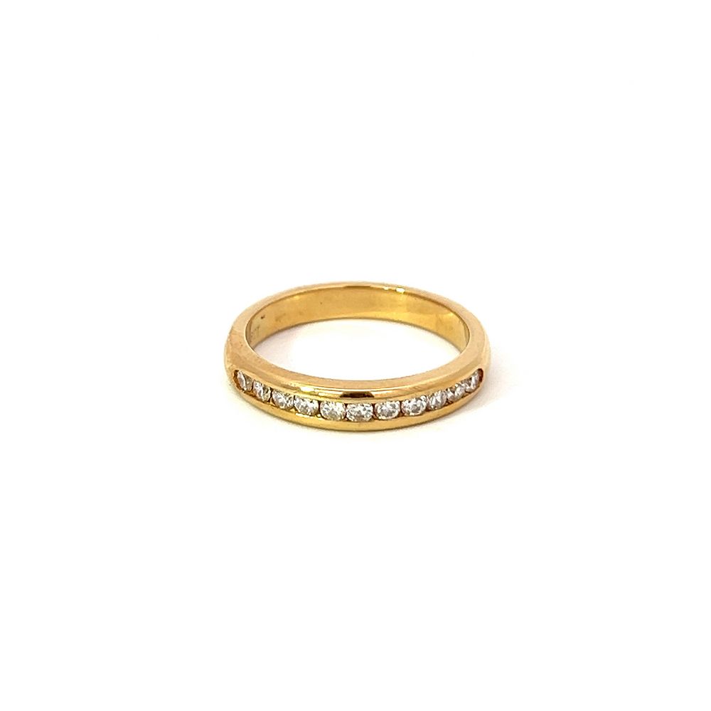 Diamond Channel Ring in Yellow Gold