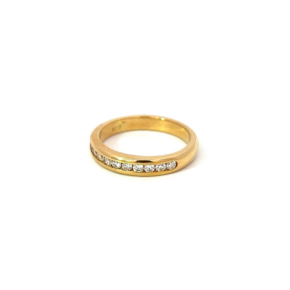 Diamond Channel Ring in Yellow Gold