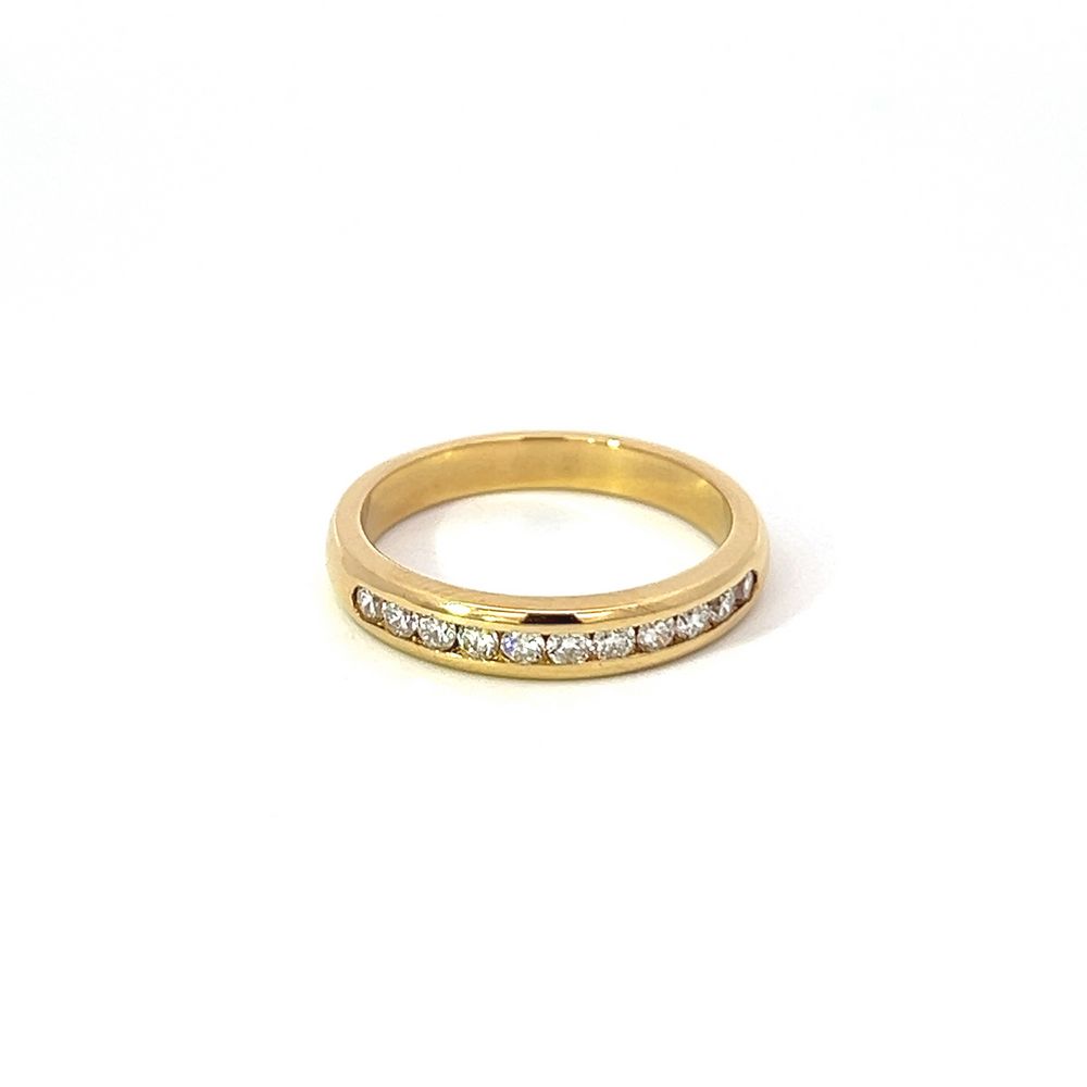 Diamond Channel Band in Yellow Gold