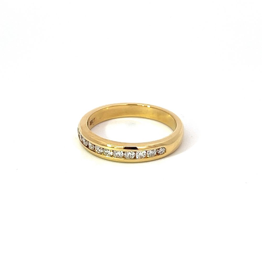 Diamond Channel Band in Yellow Gold