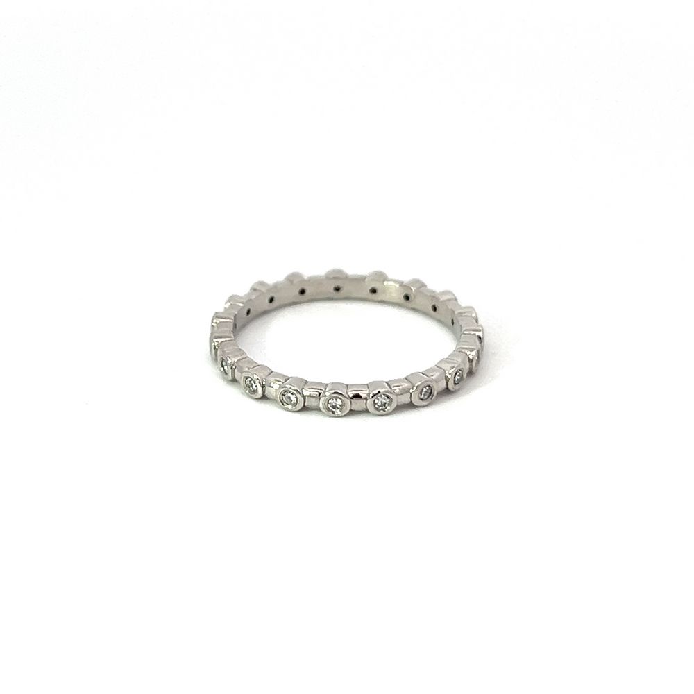 Diamond Bezel Stacker Band in Platinum