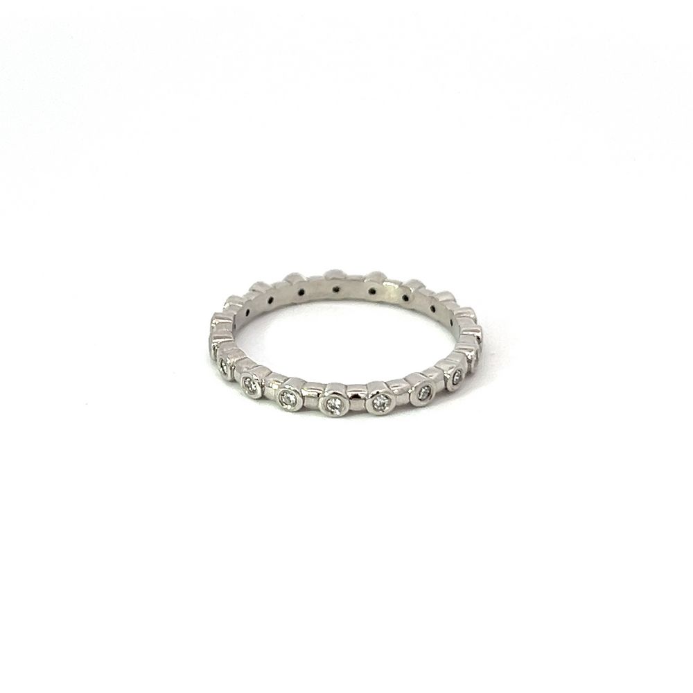 Diamond Bezel Stacker Band in Platinum