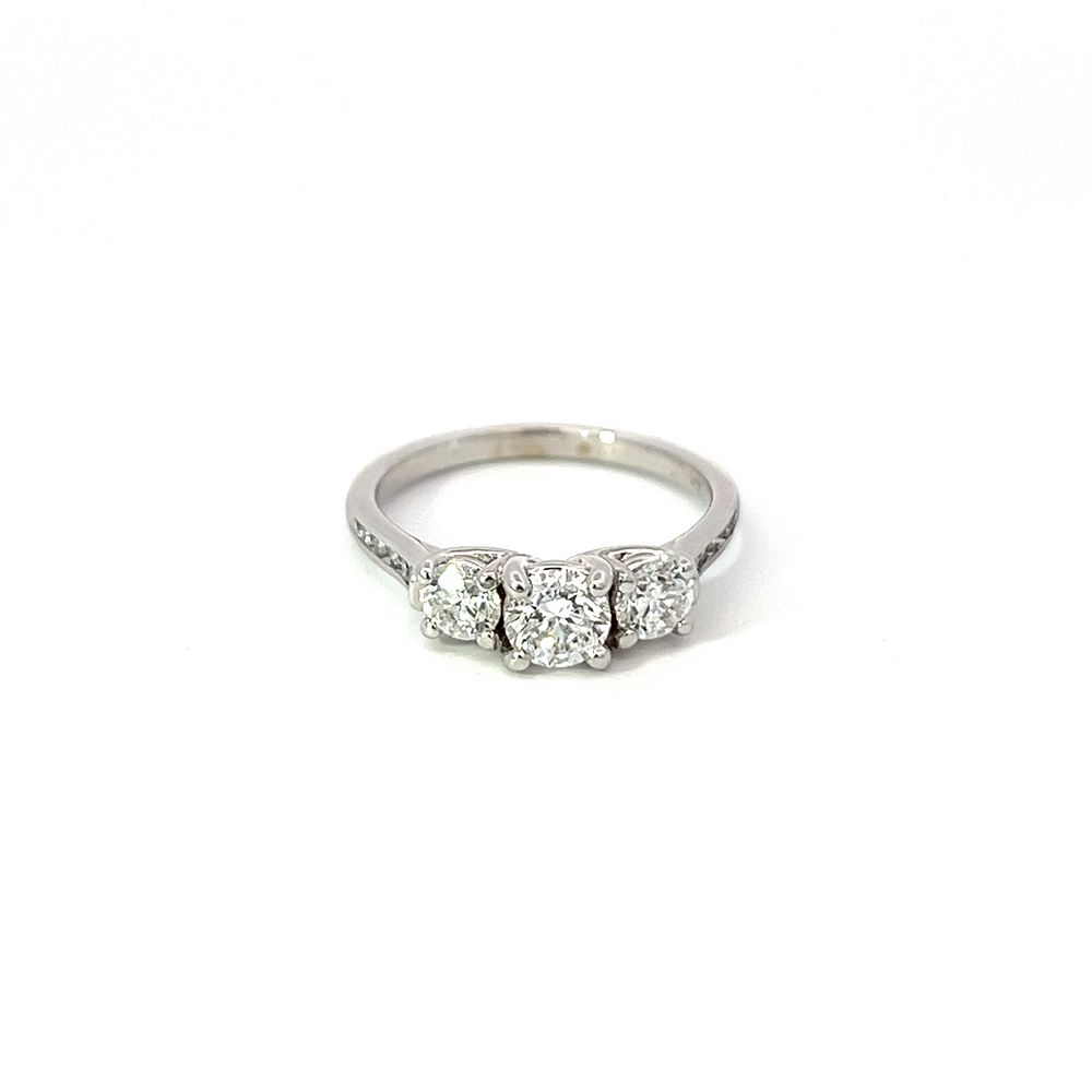 Trellis Three Stone Diamond Ring in 14ct White Gold