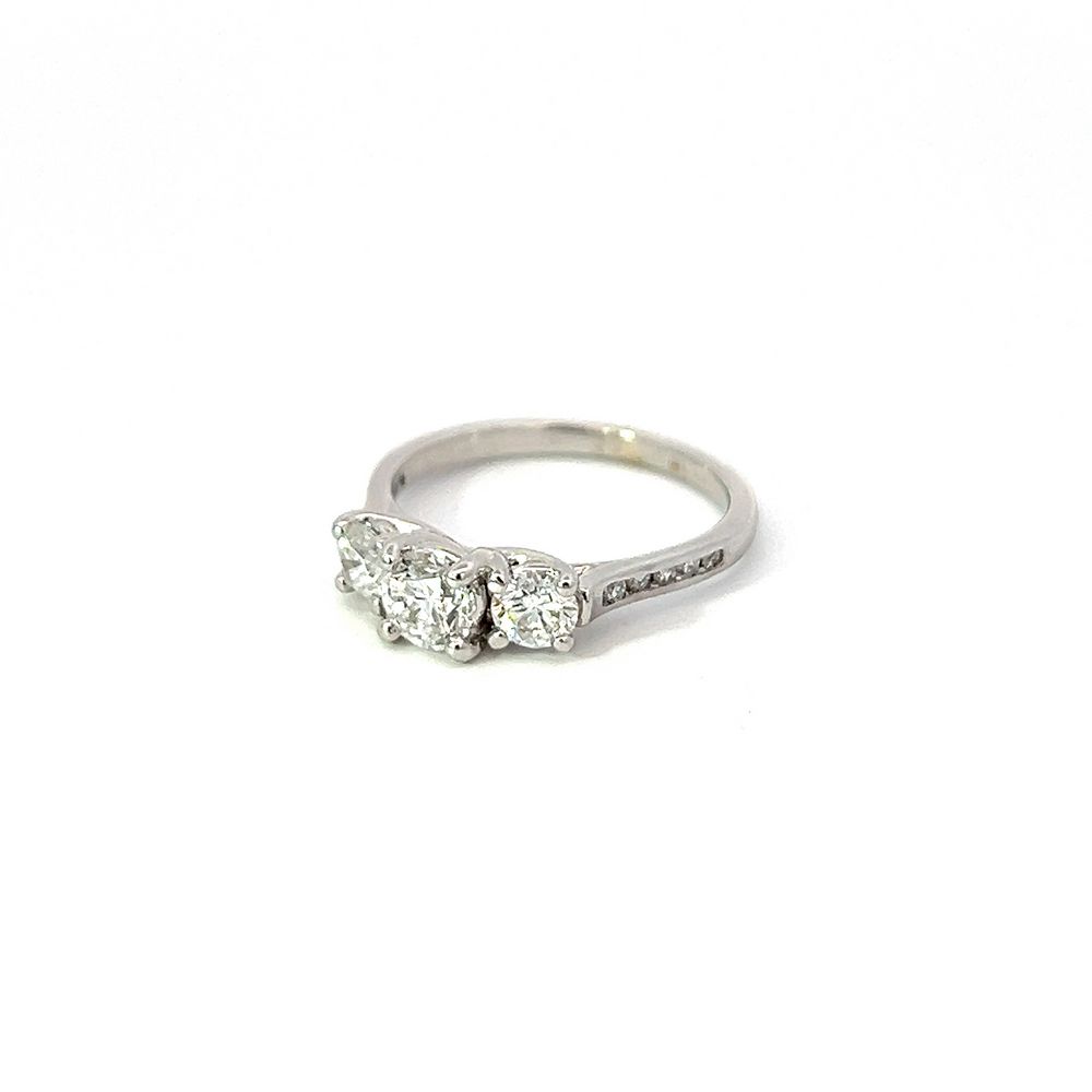 Trellis Three Stone Diamond Ring in 14ct White Gold