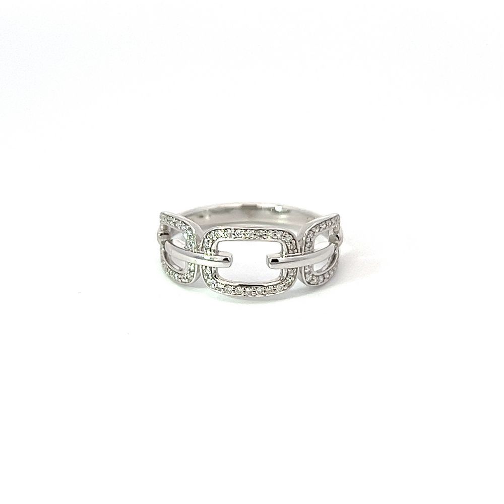 White Gold Diamond Chain Ring