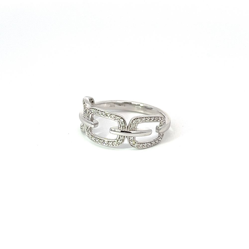 White Gold Diamond Chain Ring