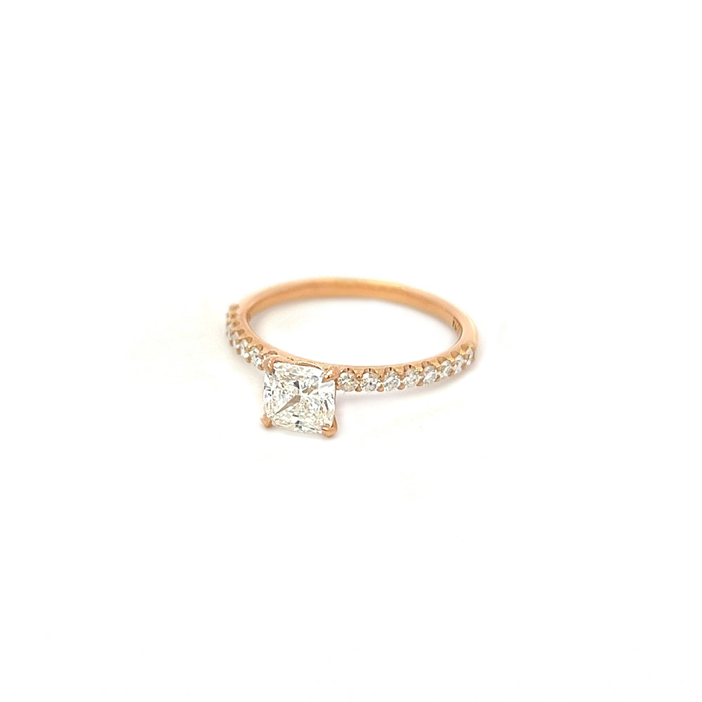 1ct Cushion-Cut Diamond Solitaire in 18ct Rose Gold