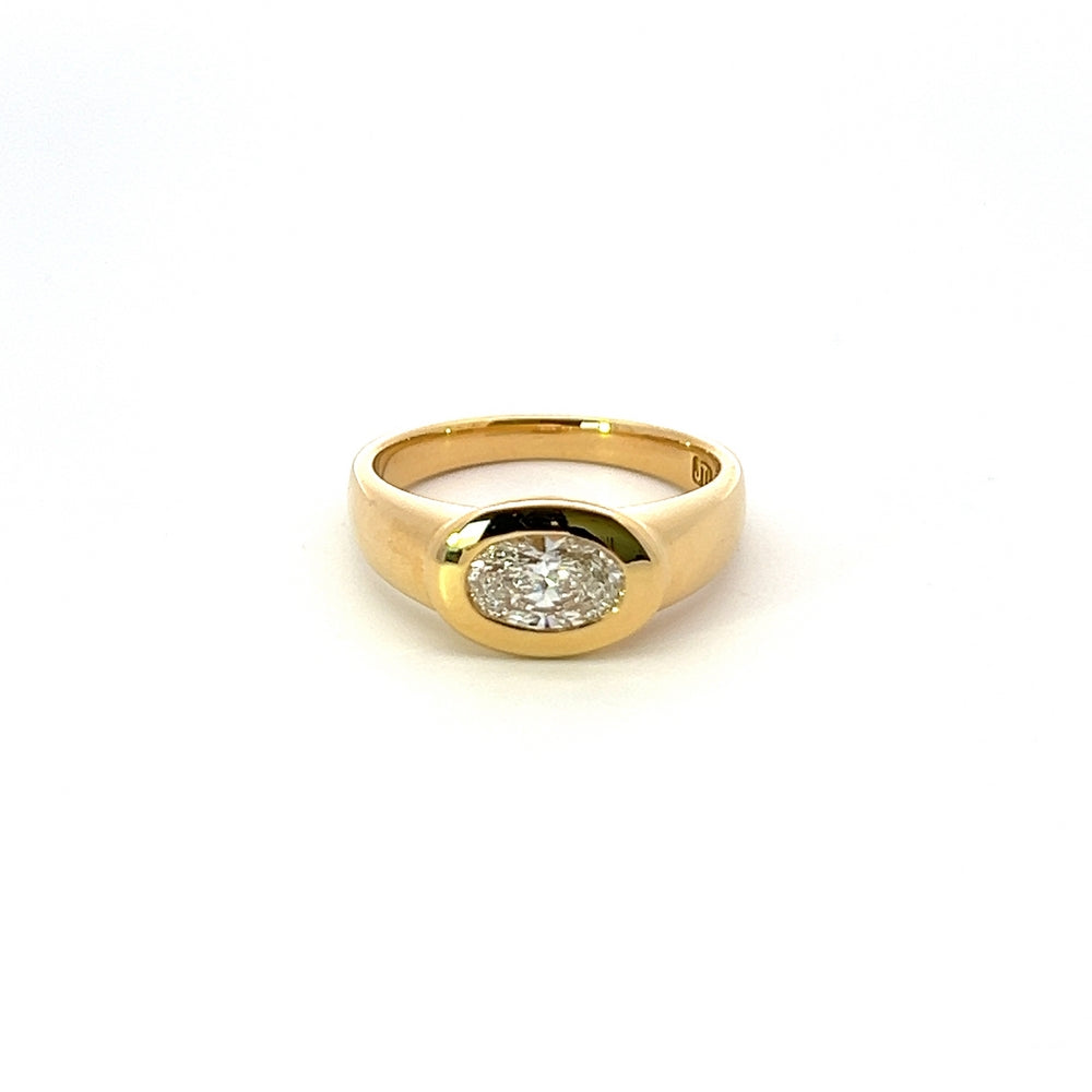 0.70ct Retro Rub-Over Diamond Ring in 18ct Gold