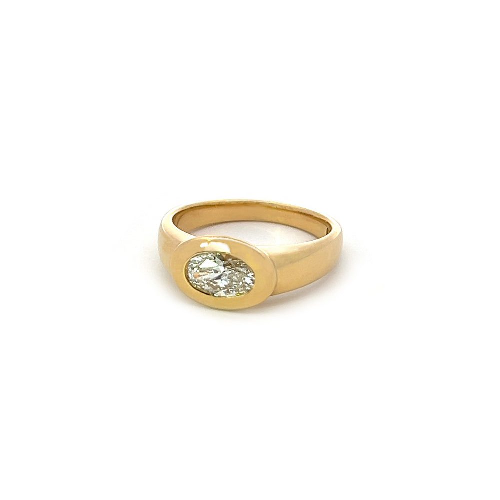 0.70ct Retro Rub-Over Diamond Ring in 18ct Gold