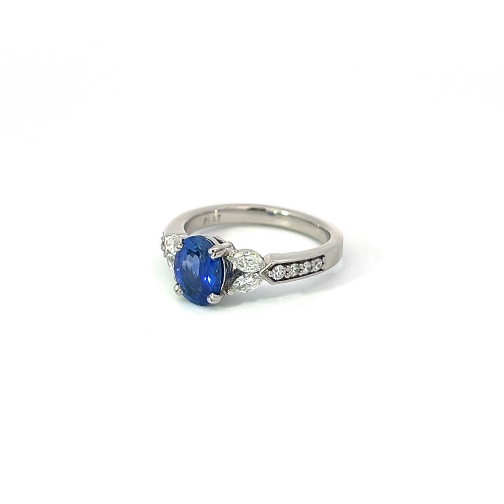 1.44ct Ceylon Sapphire & Diamond Ring In Platinum