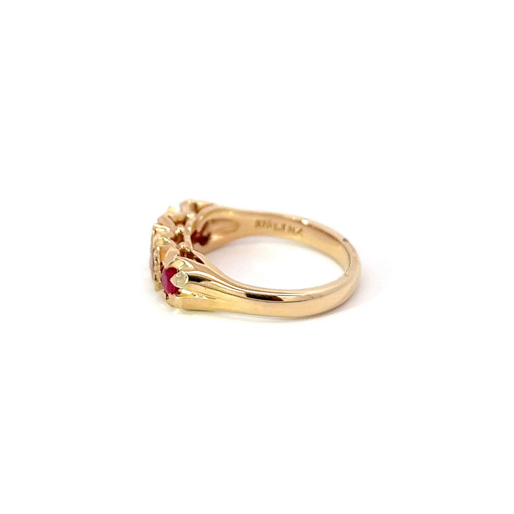 London Bridge 4 Stone Ruby Ring in Yellow Gold