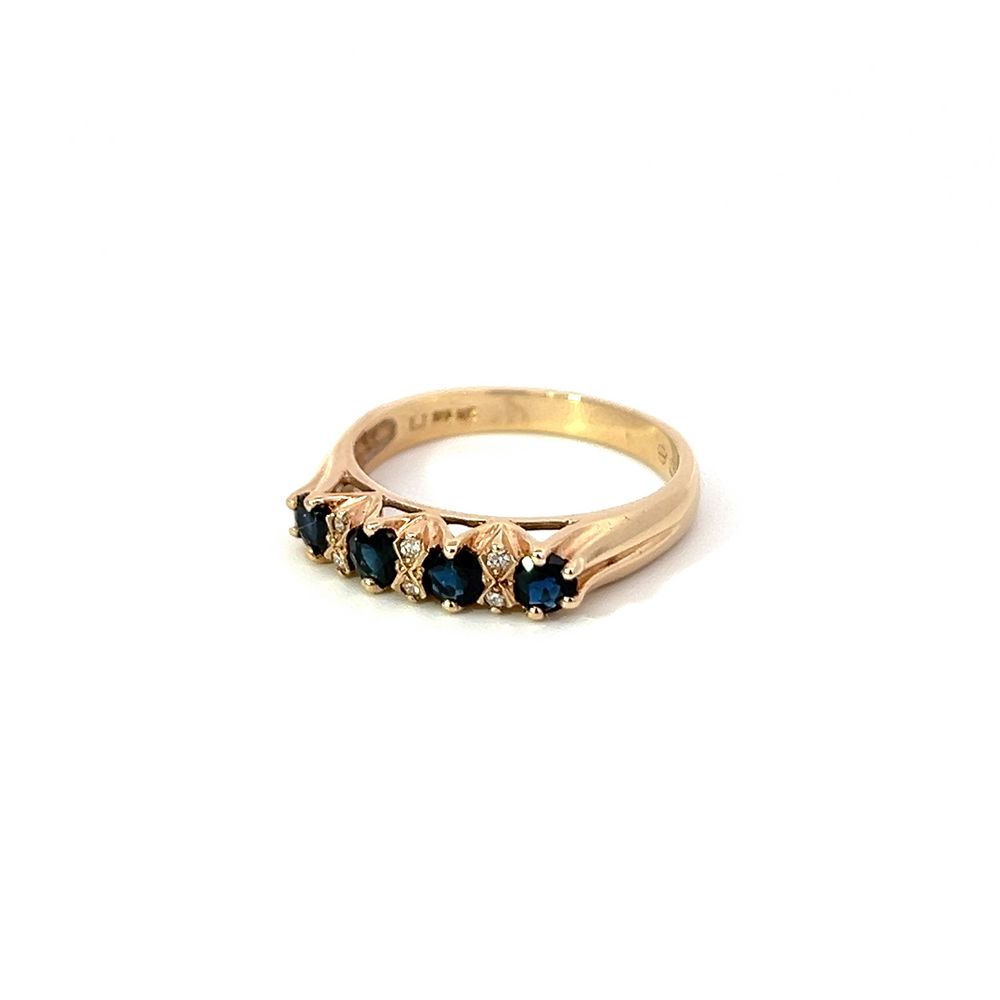 Sapphire & Diamond Accent Ring In Yellow Gold