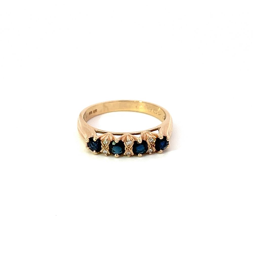 Sapphire & Diamond Accent Ring In Yellow Gold