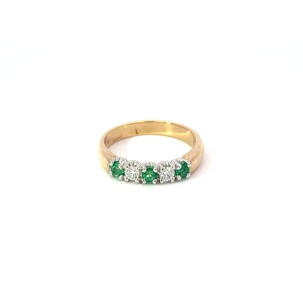 Emerald & Diamond Five Stone Ring