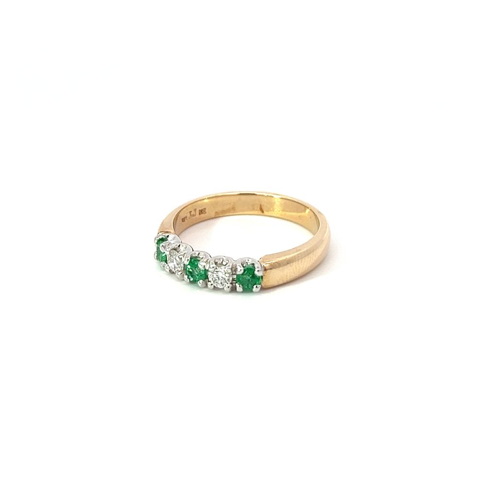 Emerald & Diamond Five Stone Ring