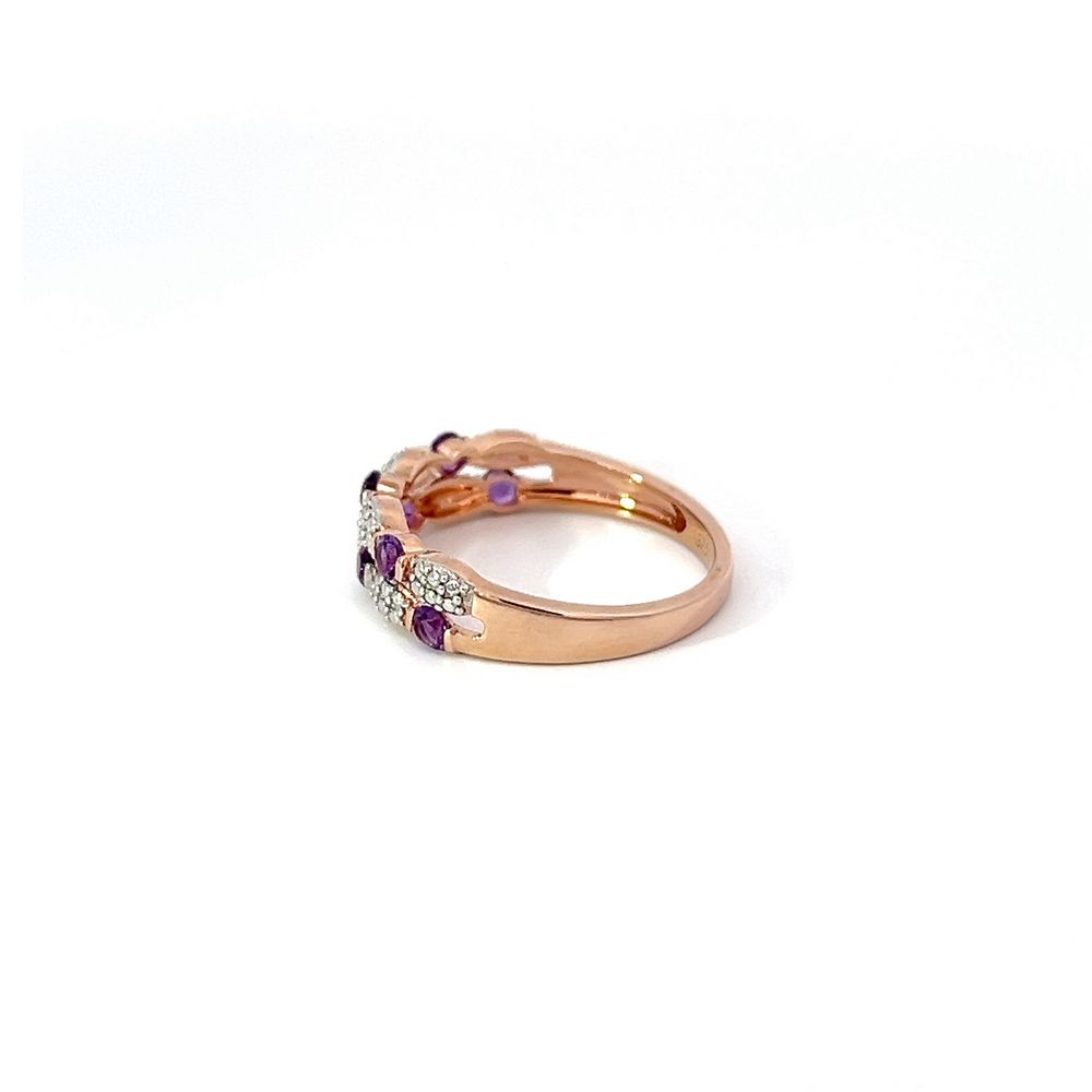 Amethyst Multi-Stone Ring in 9ct Rose & White Gold