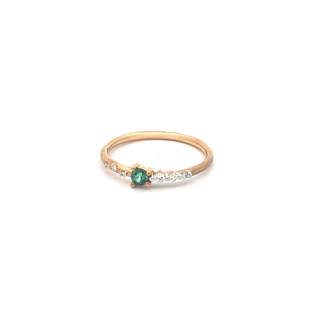 Petite Mint Tourmaline & Diamond Ring in 9ct Gold