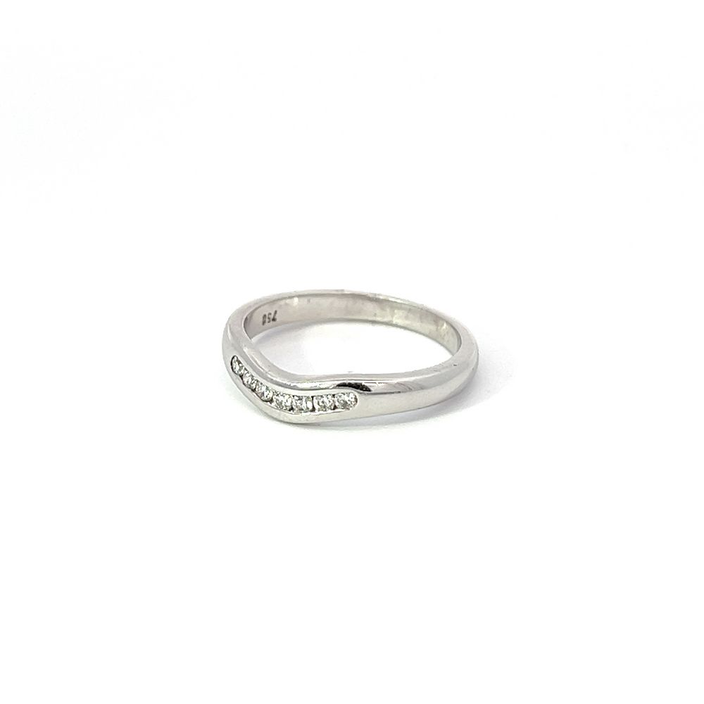 Curved Diamond Band in 18ct White Gold