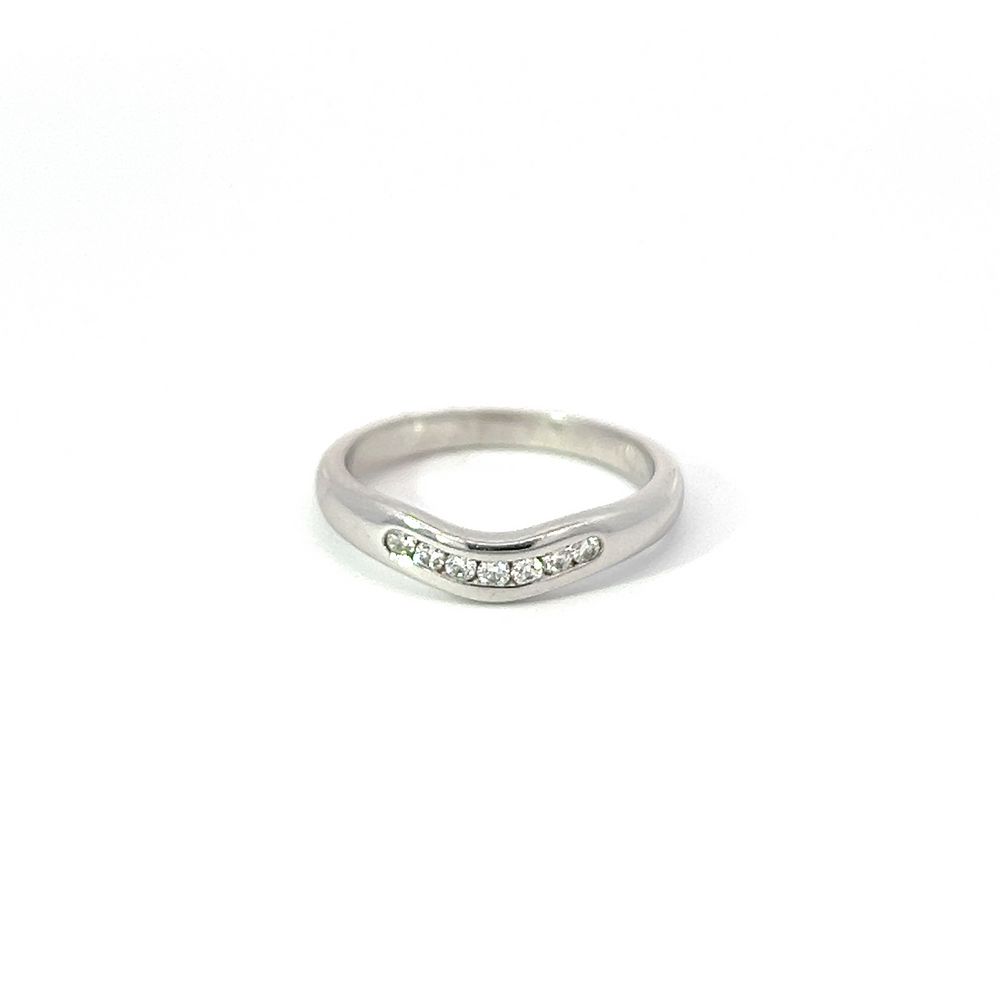 Curved Diamond Band in 18ct White Gold