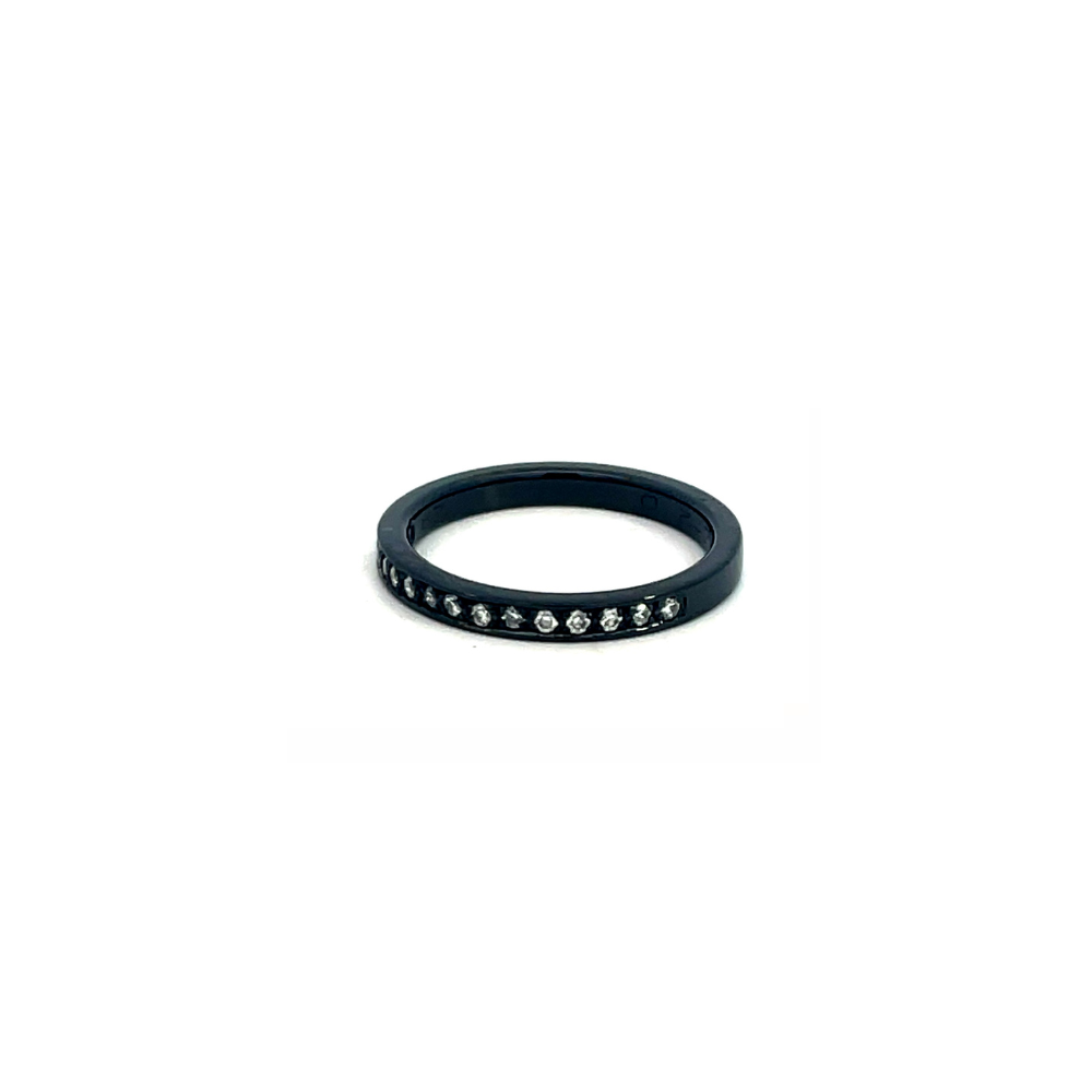 ZiRO Black Zirconium & Diamond 3mm Band